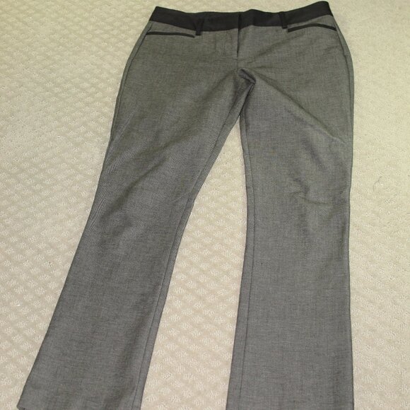Womens Express Gray Columnist Size 6R Barely Boot Dress Pants Black Trim - Picture 1 of 7